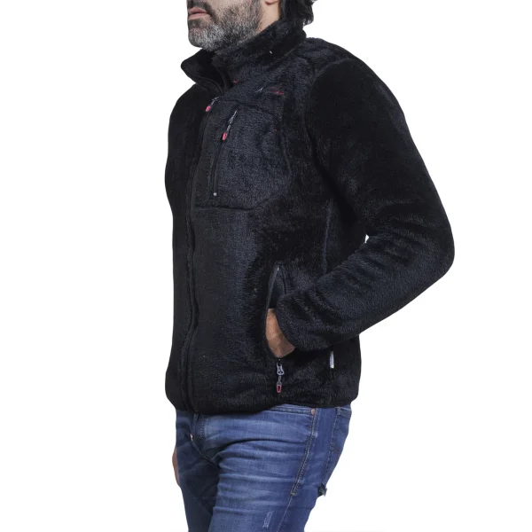 Bon marché 👍 Mode- Lifestyle Homme Peak Mountain Blouson Polaire Homme Carian NOIR ❤️ grande qualité 1