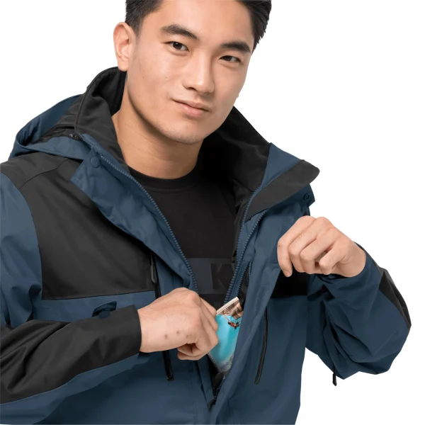 Budget 🧨 Randonnee Pedestre Homme Jack Wolfskin Veste Imperméable Jack Wolfskin Jasper Flex BLEU 🔔 remise en ligne 1