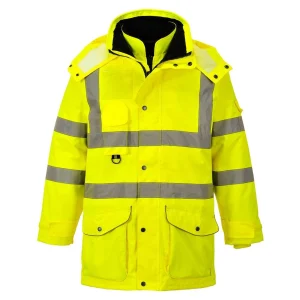 Sortie 🛒 Randonnee Pedestre Adulte Portwest Parka Haute Visibilité 7 En 1 Portwest Hi Vis Respirant JAUNE 🎉 Satisfait ou Remboursé 12