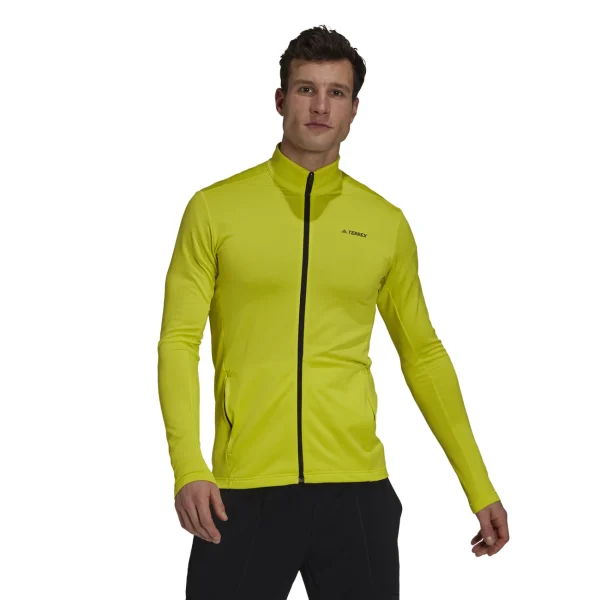 Promo 🔔 Randonnee Pedestre Homme Adidas Veste Adidas Terrex Multi Primegreen Fleece JAUNE 🧨 dernières 1