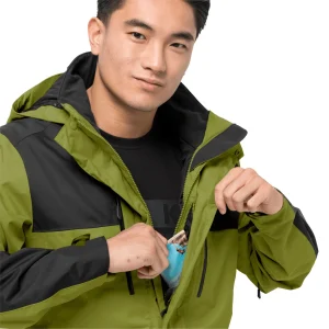 Nouveau 💯 Randonnee Pedestre Homme Jack Wolfskin Veste Imperméable Jack Wolfskin Jasper Flex JAUNE ⭐ grossiste en ligne 12