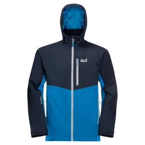 pas cher en ligne Coupon 🌟 Randonnee Pedestre Homme Jack Wolfskin Veste Imperméable Jack Wolfskin Eagle Peak BLEU 🛒 14