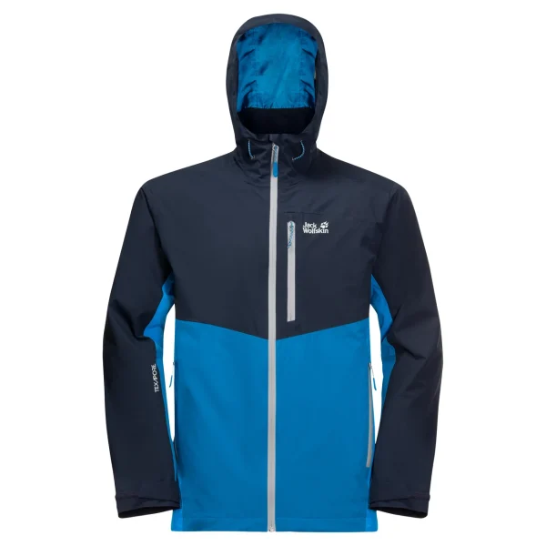 pas cher en ligne Coupon 🌟 Randonnee Pedestre Homme Jack Wolfskin Veste Imperméable Jack Wolfskin Eagle Peak BLEU 🛒 5