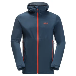 Le moins cher 🌟 Randonnee Pedestre Homme Jack Wolfskin Veste Imperméable Jack Wolfskin Highest Peak 2.5l BLEU 👍 soldes en ligne 12