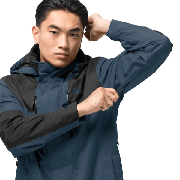 Budget 🧨 Randonnee Pedestre Homme Jack Wolfskin Veste Imperméable Jack Wolfskin Jasper Flex BLEU 🔔 remise en ligne 6