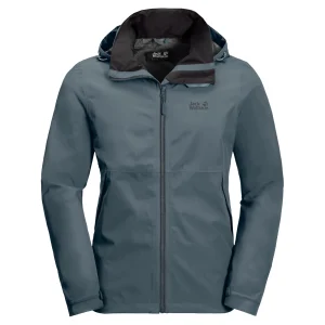 Remise 🥰 Randonnee Pedestre Homme Jack Wolfskin Veste Imperméable Jack Wolfskin Evandale GRIS 🛒 qualité d’originales 18