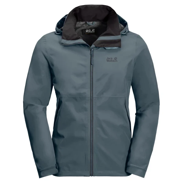 Remise 🥰 Randonnee Pedestre Homme Jack Wolfskin Veste Imperméable Jack Wolfskin Evandale GRIS 🛒 qualité d’originales 7