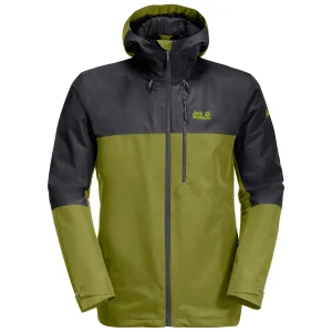 shopping pas cher Grosses soldes 🔔 Randonnee Pedestre Homme Jack Wolfskin Veste Imperméable Jack Wolfskin Peak JAUNE 😍 12