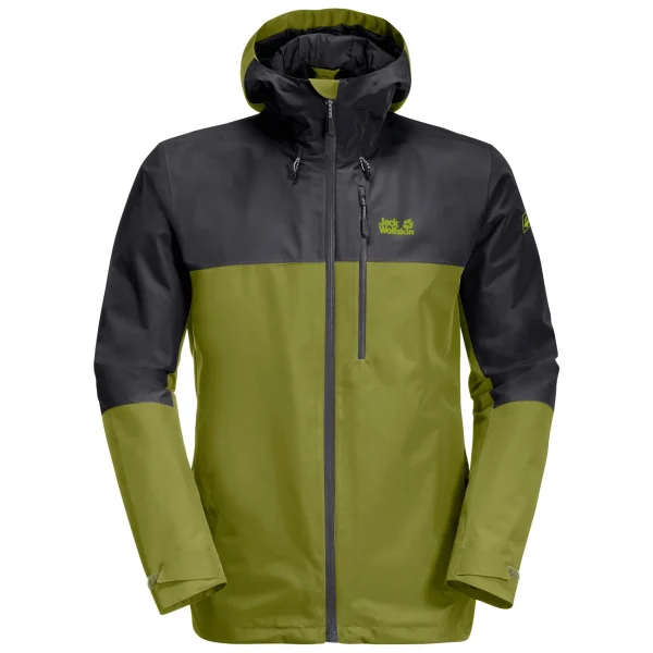 shopping pas cher Grosses soldes 🔔 Randonnee Pedestre Homme Jack Wolfskin Veste Imperméable Jack Wolfskin Peak JAUNE 😍 4