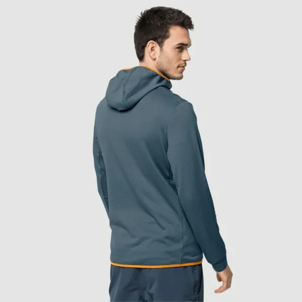 Coupon 🥰 Randonnee Pedestre Homme Jack Wolfskin Veste De Sport Jack Wolfskin Hydro Grid Fleece BLEU ❤️ REMISE allant jusqu. 4