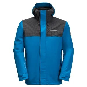 soldes pas cher De gros 👏 Randonnee Pedestre Homme Jack Wolfskin Veste Imperméable Jack Wolfskin Dna Block BLEU 👍 10