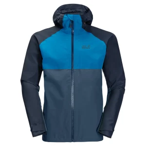 Tout neuf 😀 Randonnee Pedestre Homme Jack Wolfskin Veste Imperméable Jack Wolfskin Mount Isa BLEU 💯 solde en ligne 12