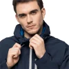 pas cher en ligne Coupon 🌟 Randonnee Pedestre Homme Jack Wolfskin Veste Imperméable Jack Wolfskin Eagle Peak BLEU 🛒 22