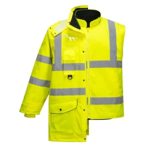 Sortie 🛒 Randonnee Pedestre Adulte Portwest Parka Haute Visibilité 7 En 1 Portwest Hi Vis Respirant JAUNE 🎉 Satisfait ou Remboursé 16