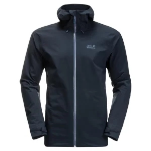 mode pas cher Acheter 🔔 Randonnee Pedestre Homme Jack Wolfskin Veste Imperméable Jack Wolfskin Highest Peak BLEU 🎉 14