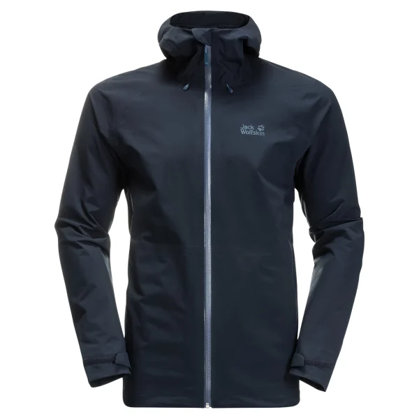 mode pas cher Acheter 🔔 Randonnee Pedestre Homme Jack Wolfskin Veste Imperméable Jack Wolfskin Highest Peak BLEU 🎉 5