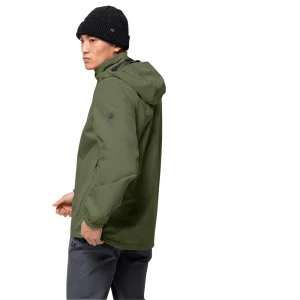 Sortie 😍 Randonnee Pedestre Homme Jack Wolfskin Veste Imperméable Jack Wolfskin Stormy Point VERT 🥰 REMISE allant jusqu. 9