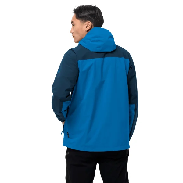 Pas Cher Magasin Soldes Offres 🎉 Randonnee Pedestre Homme Jack Wolfskin Veste Imperméable Jack Wolfskin Go Hike BLEU 👏 7