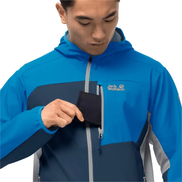 De gros ✔️ Randonnee Pedestre Homme Jack Wolfskin Veste Imperméable Jack Wolfskin Eagle Peak Ii BLEU ❤️ Neuve avec étiquette 7