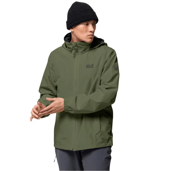 Sortie 😍 Randonnee Pedestre Homme Jack Wolfskin Veste Imperméable Jack Wolfskin Stormy Point VERT 🥰 REMISE allant jusqu. 1