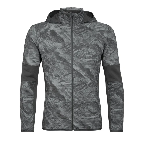 Remise 🛒 Randonnee Pedestre Homme Icebreaker Veste À Capuche Hybride Icebreaker Headwaters Hooded GRIS 🔔 Pas Cher Magasin Soldes 1