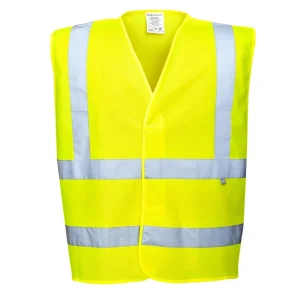 bas prix Meilleur prix 🛒 Randonnee Pedestre Adulte Portwest Gilet Haute Visibilité Résistant À La Flamme Portwest Bizflame 100% Polyester JAUNE ⭐ 8