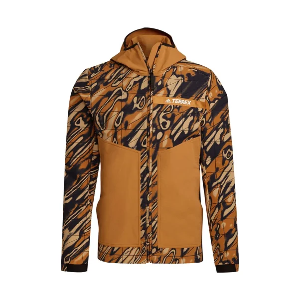 Acheter Maintenant Le moins cher 🛒 Randonnee Pedestre Homme Adidas Veste Adidas Terrex Multi Graphic Stretch Softshell MARRON ❤️ 3