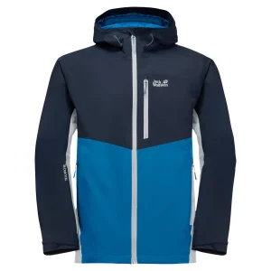 pas cher en ligne Coupon 🌟 Randonnee Pedestre Homme Jack Wolfskin Veste Imperméable Jack Wolfskin Eagle Peak BLEU 🛒 16