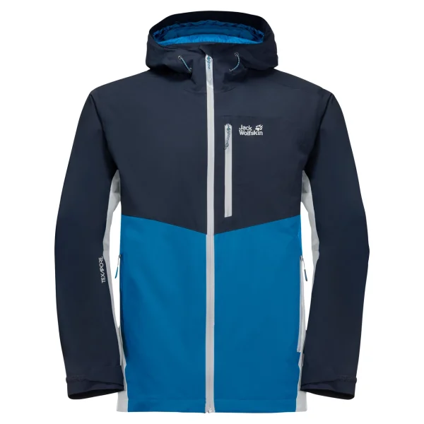 pas cher en ligne Coupon 🌟 Randonnee Pedestre Homme Jack Wolfskin Veste Imperméable Jack Wolfskin Eagle Peak BLEU 🛒 6