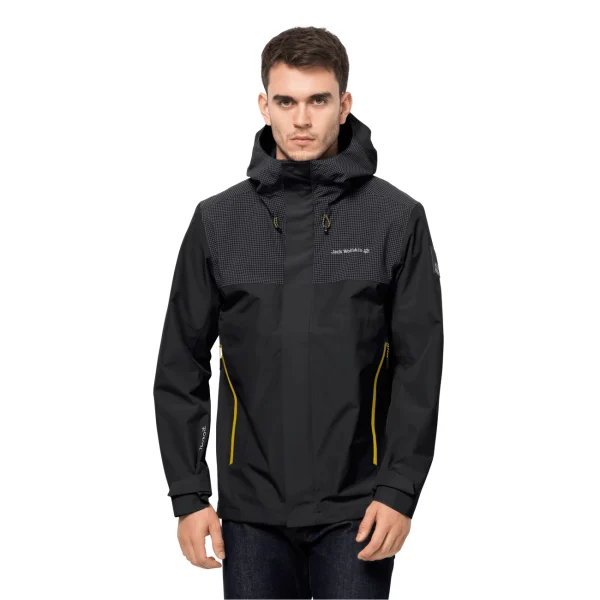 Protections acheteurs Le moins cher 🥰 Randonnee Pedestre Homme Jack Wolfskin Veste Imperméable Jack Wolfskin Dna Block NOIR 🤩 7