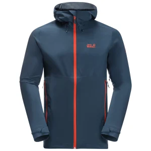 Le moins cher 🌟 Randonnee Pedestre Homme Jack Wolfskin Veste Imperméable Jack Wolfskin Highest Peak 2.5l BLEU 👍 soldes en ligne 10