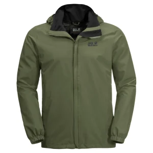 Sortie 😍 Randonnee Pedestre Homme Jack Wolfskin Veste Imperméable Jack Wolfskin Stormy Point VERT 🥰 REMISE allant jusqu. 15