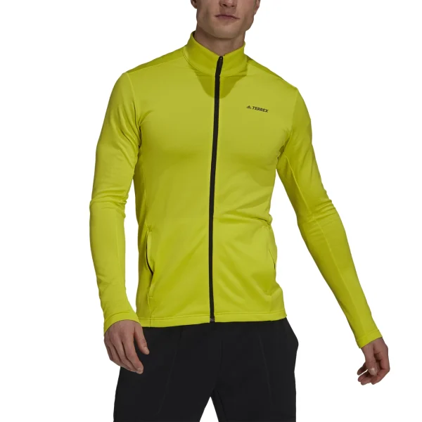 Promo 🔔 Randonnee Pedestre Homme Adidas Veste Adidas Terrex Multi Primegreen Fleece JAUNE 🧨 dernières 4