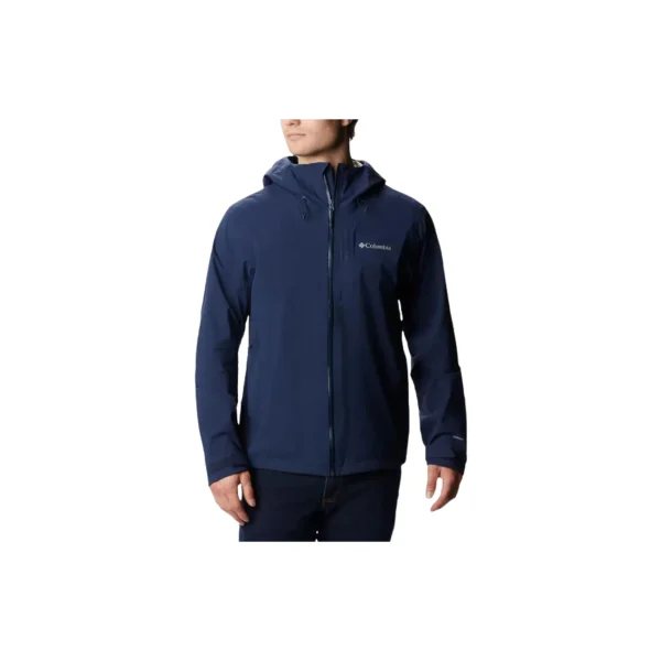 belle Budget 🎉 Randonnee Pedestre Homme Columbia Veste Imperméable Columbia Omni-tech Ampli-dry Shell BLEU 🎁 1